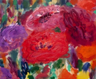 Flor de pasión, óleo sobre tela, 60x73 cms.2015