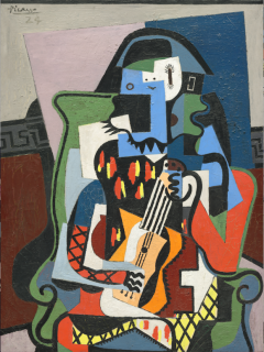 Pablo Picasso, Arlequin musicien, 1924, huile sur toile, 130 x 97.2 cm, Washington, National Gallery of Art Given in loving memory of her husband, Taft Schreiber, by Rita Schreiber, 1989.31.2 © Succession Picasso 2018