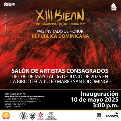 XIII Bienal Internacional de Arte Suba Salón de Artistas Consagrados e internacionales.