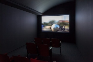 Installation view of Sights and Sounds: Global Film and Video in the Goodkind Media Center. Photo by David Heald.