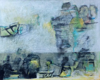 M. J. Bagazgoitia, FGB 4049. Me mataron los Murmullos, óleo tabla, 40x50 cm. — Cortesía de IB Isabel Bilbao Galería de Arte