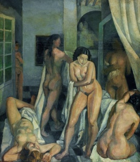 Daniel Vázquez Díaz, Bañistas / Desnudos en la piscina, ca. 1930-1935