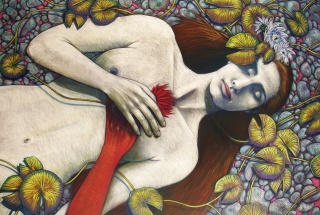 Judithe Hernández (US, b. 1948) The Birth of Eve / El nacimiento de Eva (The Adam & Eve Series), 2010. Pastel on paper, 30 x 44 inches