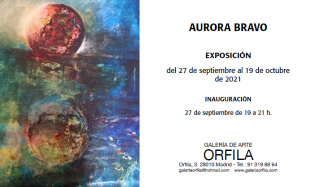 Flyer exposición Aurora Bravo