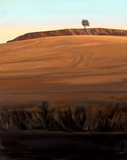 Alberto Pina, Campo vacío, 2018. óleo sobre lienzo, 100x81 cm. — Cortesía de Utopia Parkway