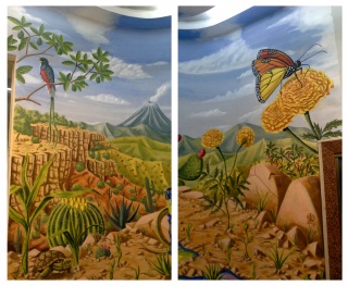 Delio Rodríguez Ces, O xardín silvestre. Intervención mural interior —  Cortesía de AD Grupo Regueira