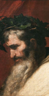 José de Ribera, Cabeza del dios Baco, 1636. Óleo sobre lienzo. © Museo Nacional del Prado — Cortesía de la Fundación ”la Caixa”