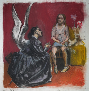 Anunciação, Série Virgem Maria, 2002, pastel sobre papel, 63 x 61, 5 cm