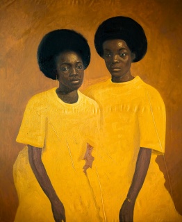 print-Oliver-Okolo-Oroma na anunu anunu - 2023 - 183cm H x 173cm W - 72inches H x 68inches W - Oil on canvas - Courtesy of OOA GALLERY