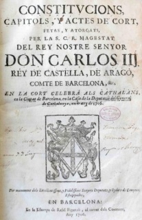 Exposició de constitucions de Catalunya impreses: 1481-1706