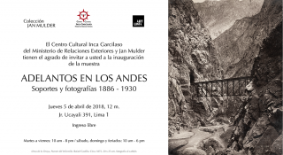 ADELANTOS EN LOS ANDES. SOPORTES Y FOTOGRAFÍAS 1886-1930. Imagen cortesía Centro Cultural Inca Garcilaso del Ministerio de Relaciones Exteriores