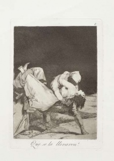 Francisco de Goya y Lucientes. Que se la llevaron!, serie Los Caprichos (1868) — Cortesía del Museo de Bellas Artes de Asturias