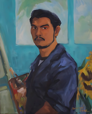 Auto retrato del artista Samuel Arlez