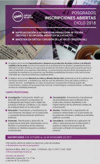 INSCRIPCIONES DE POSGRADO. CICLO 2018
