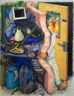 Willem Weismann, Storage problems, 2016. Óleo sobre tela. 210 x 160 cm. — Cortesía de la Galeria Quadrado Azul