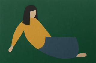 Antonio Ballester Moreno, Woman Lying on the Grass (Blue Skirt), 2020 — Cortesía de la galeria Pedro Cera
