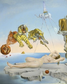Salvador Dalí, Dream Caused by the Flight of a Bee around a Pomegranate a Second Before Awakening, 1944