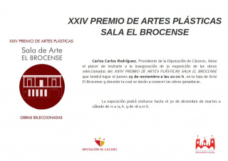 XXIV Premio de Artes Plásticas Sala El Brocense. Obras seleccionadas - Invitación