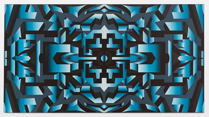 Timo Nasseri. The Garden of Forking Paths, 2024. Acrílico y óleo sobre lienzo, 197 x 365 x 4.5 cm. — Imagen cortesía de  Sabrina Amrani Gallery