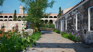 Vista del exterior de Hauser & Wirth Menorca creada con HWVR, cortesía Hauser & Wirth