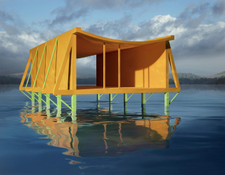 Orange House on Water