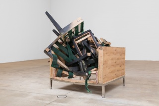 Angela de la Cruz, "Barricade (Chairs)", 2023, Armchair, 101 x 100 x 97 cm | 39 3/4 x 39 3/8 x 38 1/4 in, Courtesy Galerie Krinzinger