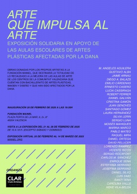 Cartel de la exposición solidaria "Arte que impulsa al arte"