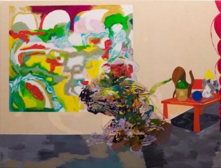 Alejandra Seeber, Mental Walk: Designers, 2011. Oil on canvas, 77 x 101 inches