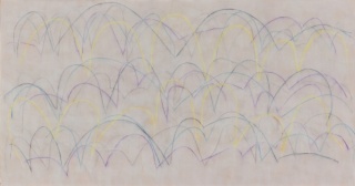"La estructura del viento" (2016). 100x190cm. La?piz color sobre tela
