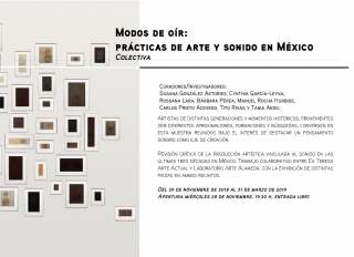 Modos de oír: prácticas de arte y sonido en México