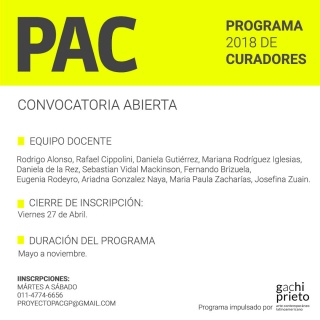 Proyecto PAC: Programa intensivo de curaduría. 5ta. edición | 2018