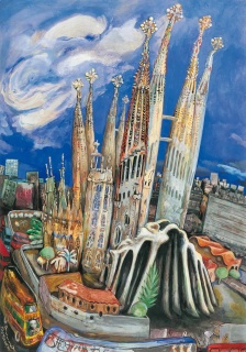 Anthony Pilley, La Sagrada Familia, 100 x 70 cm. – Cortesía de Youri Johan