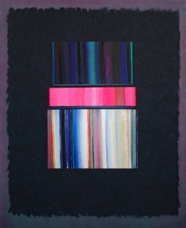 Alejandro Botubol - 2018. Pink-Tape, 170 x 140 cm, óleo sobre lienzo — Cortesía del Centro de Arte de Alcobendas