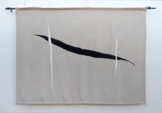 Pájaro. Bordado sobre lino. 100x133 cm. 2018