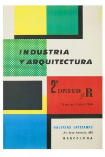 Cartel Indústria y Arquitectura 2ª Exposición g.T, Ricard Giralt Miracle, 1954