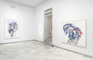Panorámica de la exposición de Juan Francisco Casas en Galería Fernando Pradilla