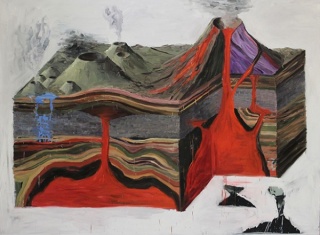 Eduardo Berliner, Volcano, 2014. Oil on canvas, 290 x 220 cm.