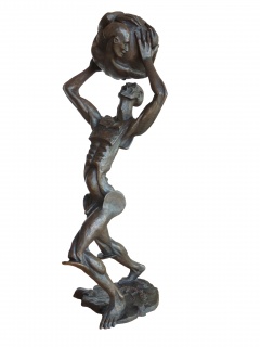 Eric Aman, Atlante, 2017, bronce único, 67x25x33 cm. — Cortesía de Stoa Gallery