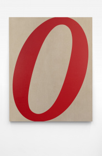 Jorge Méndez Blake, Toda letra es la última letra (O), 2020. Acrylic on linen, 152.5 x 122 cm. — Cortesía de Travesía Cuatro Madrid