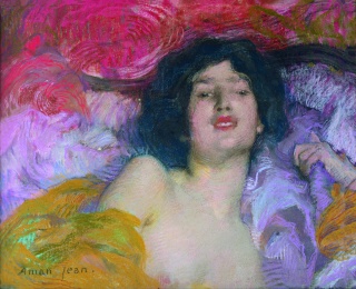 Edmond Aman-Jean Femme allongée. Rêverie, 1897 [Mujer tumbada. Ensoñación] Pastel sobre papel 48 × 60 cm Colección Lucile Audouy © Thomas Hennocque