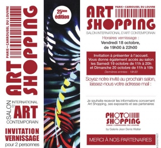 Invitación ART SHOPPING CARROUSEL DU LOUVRE PARIS. OCT 2019