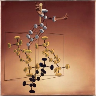 La estructura del ADN. Obra estereoscópica. c. 1975-76. Óleo sobre tela, 60 x 60 cm (cada pintura) © Salvador Dalí. Fundació Gala-Salvador Dalí / VEGAP, Figueres, 2016