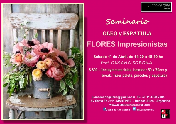Flores impresionistas (Óleo y espátula), Seminario, Pintura, abr 2017 |  ARTEINFORMADO