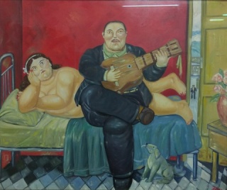 Fernando Botero. El concierto. Óleo sobre tabla – Cortesía de la Galería José Lorenzo