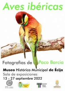 Cartel expo Aves ibéricas de Paco Barcia