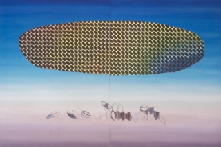 Gal·la Uriol Jané, Fallen II, Öl auf Leinwand, 200 cm. x 300 cm., 2015