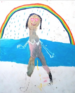 Bel Fullana, Tarzana Pipi Shower. Óleo sobre lienzo, 162x130 cm. – Cortesía de la Galeri?a Herrero de Tejada