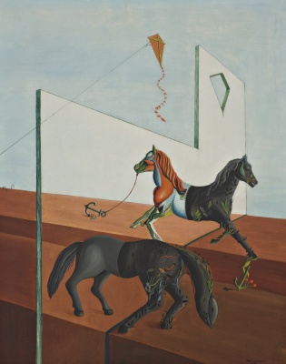 Óscar Domínguez (1906-1957). Le dimanche ou Rut marin, 1935. Óleo sobre lienzo. 93 × 73 × 3 cm. Colección Óscar Domínguez TEA Tenerife Espacio de las Artes Cabildo Insular de Tenerife © Óscar Domínguez, VEGAP, Málaga, 2024