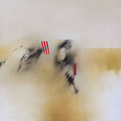 Fernando Zóbel. Fútbol 14. 1973. Óleo sobre lienzo, 60 × 60 cm. Colección particular. Cortesía de Georgina y Alejandro Padilla Zóbel. Crédito: Cortesía del Archivo Fundación Juan March