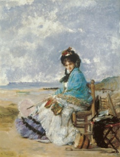 Vicente Palmaroli, Días de verano, c. 1885. Óleo sobre tabla, 44 x 32 cm. Colección Carmen Thyssen-Bornemisza